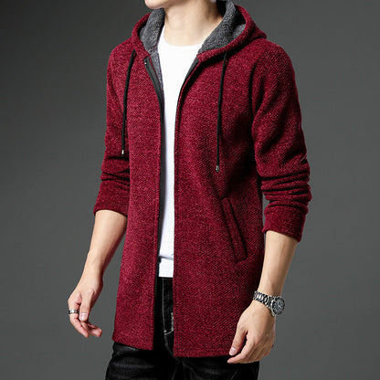 Men’s Windbreaker Sweater – Relaxed Fit – Hooded – Zipper Front – Warm Lining