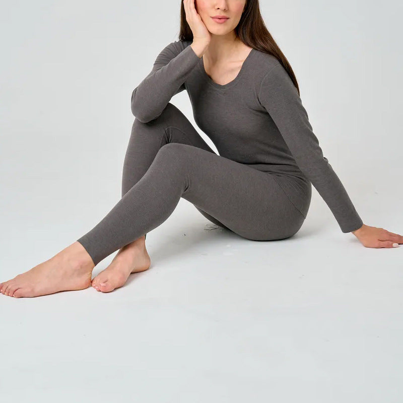 Women’s Lounge Set – Slim Fit – Cotton Blend – Long Sleeve Top & Full-Length Pants