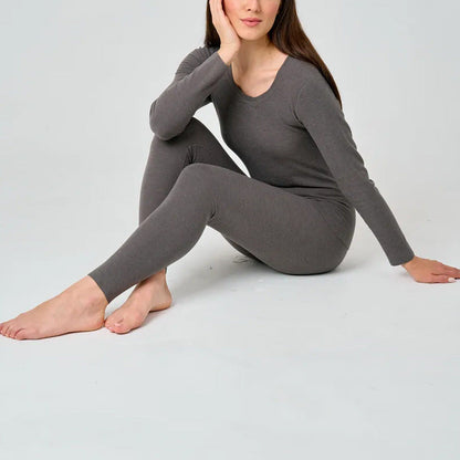 Women’s Lounge Set – Slim Fit – Cotton Blend – Long Sleeve Top & Full-Length Pants