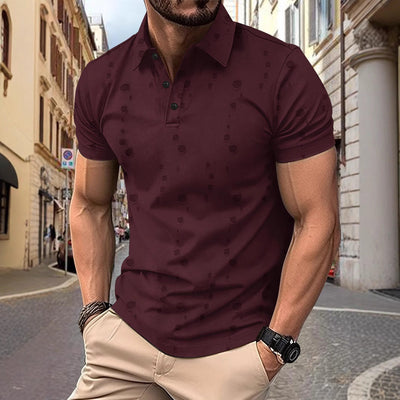 Men’s Polo Shirt – Slim Fit – Cotton Blend – Distressed Design – Casual Wear