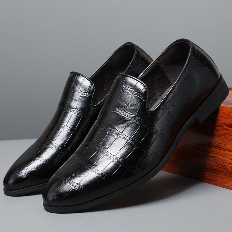Men’s Loafers – Leather Stone Pattern – Slip-On – Classic Fit – Formal Business Wear