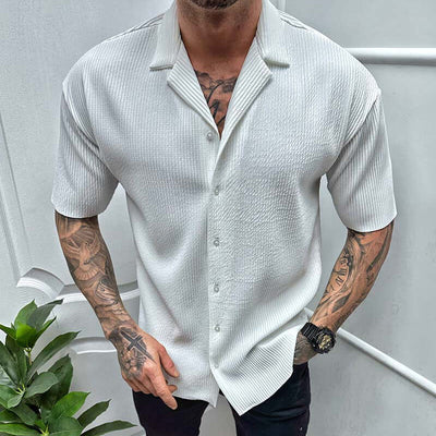 Men’s Short Sleeve Shirt – Regular Fit – Breathable Blend – Button Down Casual Style