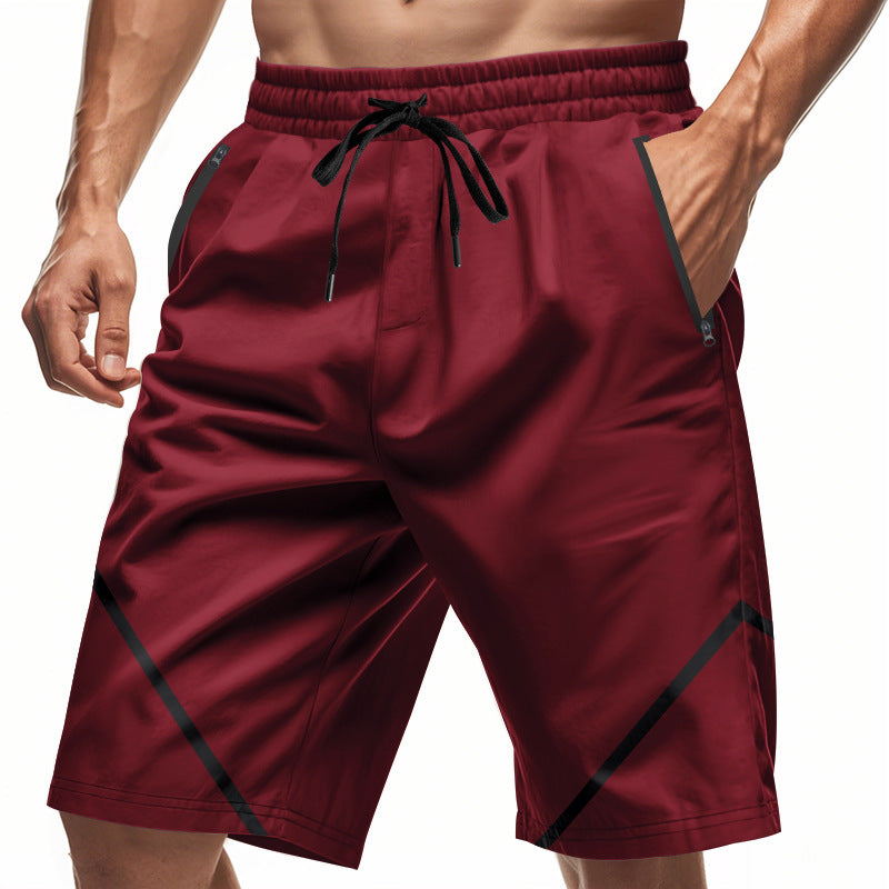 Men’s Athletic Shorts – Quick Dry Lightweight Fabric – Loose Fit – Knee Length – Zipper Pockets