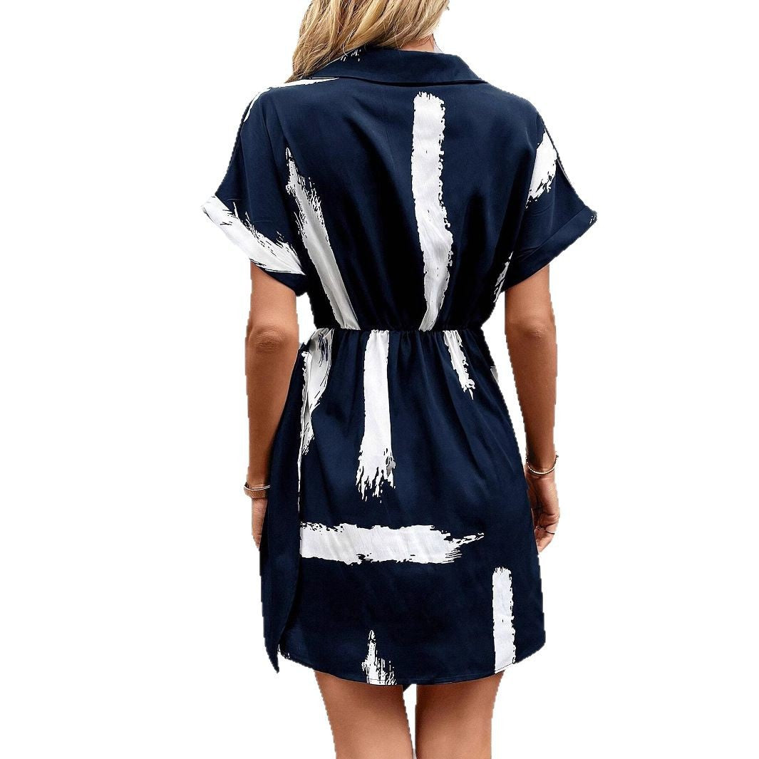 Women’s Wrap Dress – Slim Fit – Short Sleeve – Breathable Blend – Mini Length