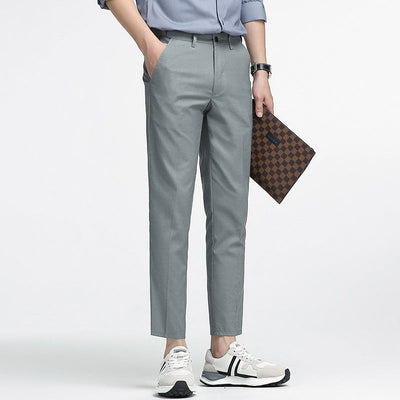 Men’s Cropped Trousers – Slim Fit – Straight Cut – Breathable Blend – Smart Casual