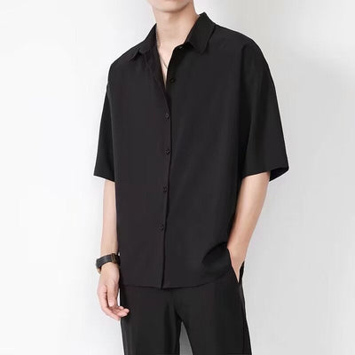Men’s Short Sleeve Shirt – Relaxed Fit – Lightweight Fabric – Button-Up Casual Style
