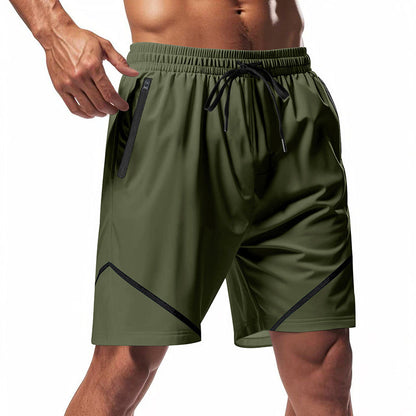 Men’s Athletic Shorts – Quick Dry Lightweight Fabric – Loose Fit – Knee Length – Zipper Pockets