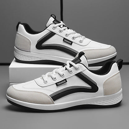 Men’s Sneakers – Low-Top Athletic Fit – Smooth & Suede-Like Panels – Lace-Up Design
