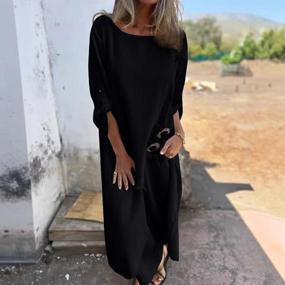 Women’s Two-Piece Set – Oversized Fit – Soft Cotton Feel – Side Button Detail – Full Length