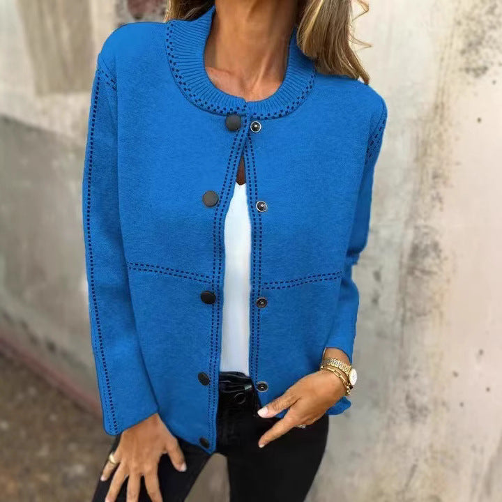 Women’s Sweater Jacket – Soft Knit – Relaxed Fit – Button Front – Long Sleeve – Pockets