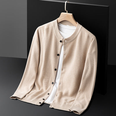 Men’s Cardigan – Slim Fit – Knit – Button Front – Ribbed Trim
