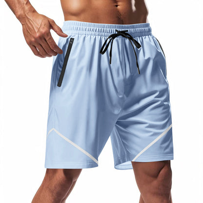 Men’s Athletic Shorts – Quick Dry Lightweight Fabric – Loose Fit – Knee Length – Zipper Pockets