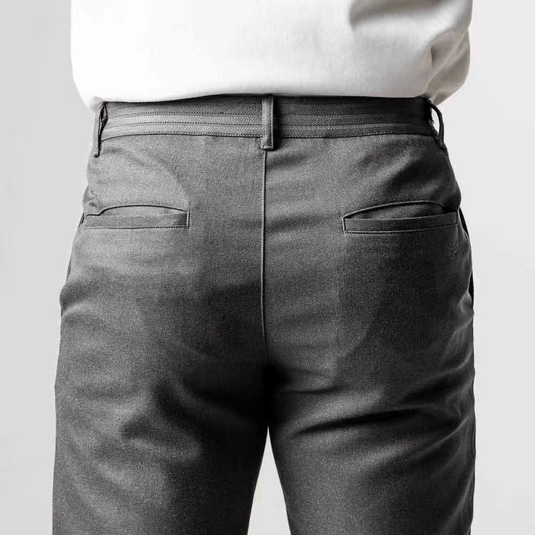 Men’s Casual Pants – Slim Fit – Tapered Leg – Full Length – Zip Fly