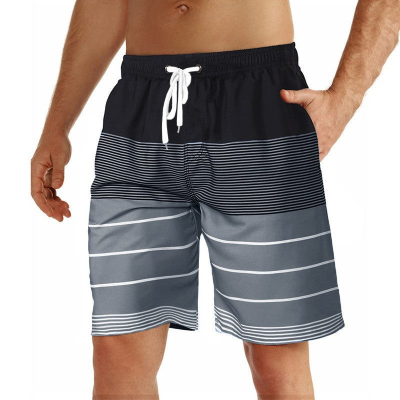 Men’s Swim Trunks – Quick Dry Stretch – Elastic Waist – Knee Length Relaxed Fit