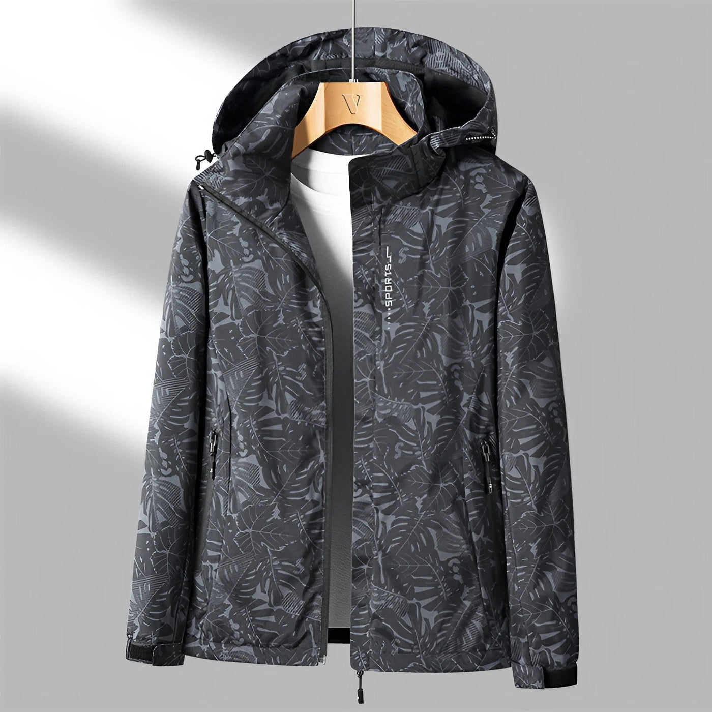Women’s Waterproof Jacket – Lightweight Wind-Resistant – Adjustable Hood – Zip Pockets