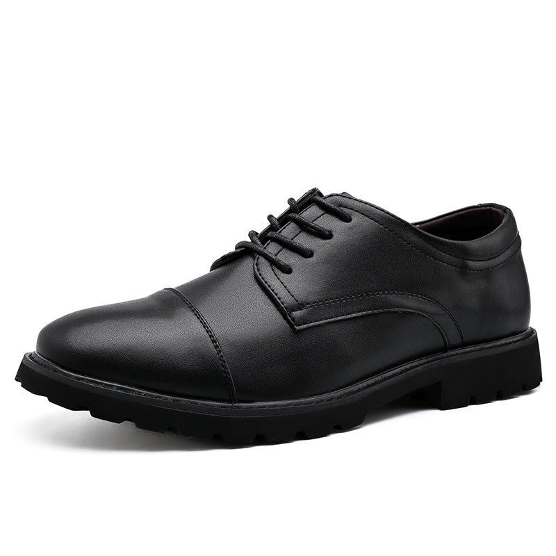 Men’s Derby Shoes – Leather – Cap Toe – Formal Fit – Rubber Sole – Classic Style