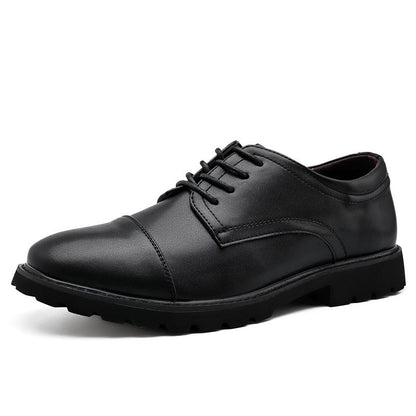 Men’s Derby Shoes – Leather – Cap Toe – Formal Fit – Rubber Sole – Classic Style