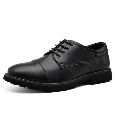 Men’s Derby Shoes – Leather – Cap Toe – Formal Fit – Rubber Sole – Classic Style