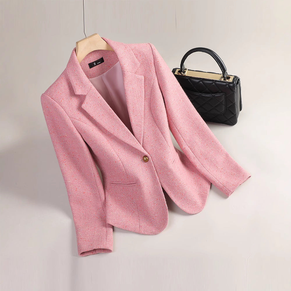 Women’s Blazer – Tailored Fit – Notched Lapel – Rose Embellishment