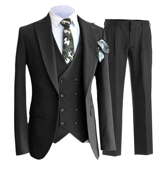 Men’s Formal Waistcoat – Slim Fit – Double-Breasted – Peaked Lapel – Suit Set