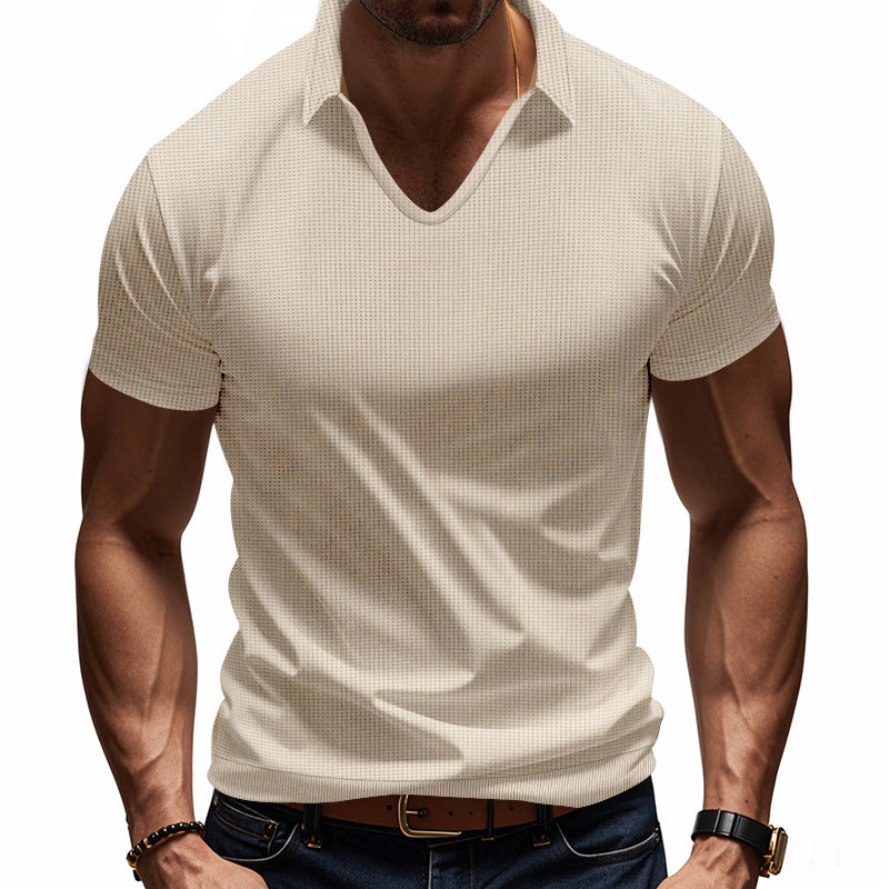 Men’s Polo Shirt – Relaxed Fit – V-Neck – Short Sleeve – Breathable Casual Wear