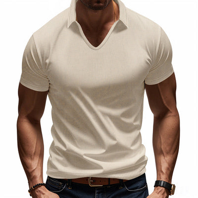 Men’s Polo Shirt – Relaxed Fit – V-Neck – Short Sleeve – Breathable Casual Wear