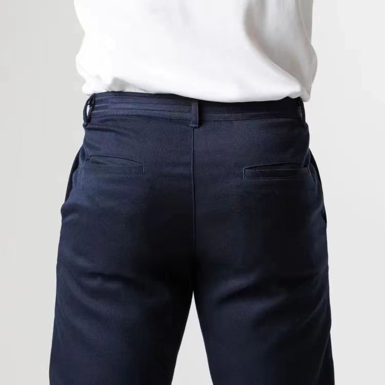Men’s Casual Pants – Slim Fit – Tapered Leg – Full Length – Zip Fly