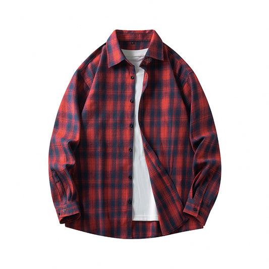 Men's long sleeved plaid shirt