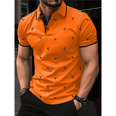 Men’s Polo Shirt – Cotton Blend – Regular Fit – Printed – Short Sleeve Casual Wear