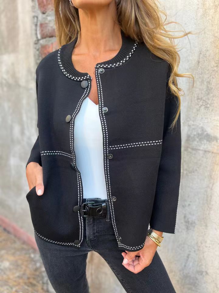 Women’s Sweater Jacket – Soft Knit – Relaxed Fit – Button Front – Long Sleeve – Pockets