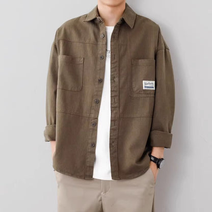Men’s Overshirt Jacket – Cotton – Relaxed Fit – Button-Up – Utility Pockets – Layering Piece