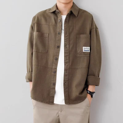 Men’s Overshirt Jacket – Cotton – Relaxed Fit – Button-Up – Utility Pockets – Layering Piece