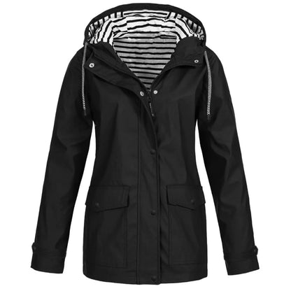 Men’s Outdoor Jacket – Waterproof – Regular Fit – Hooded – Button Cuffs – Flap Pockets