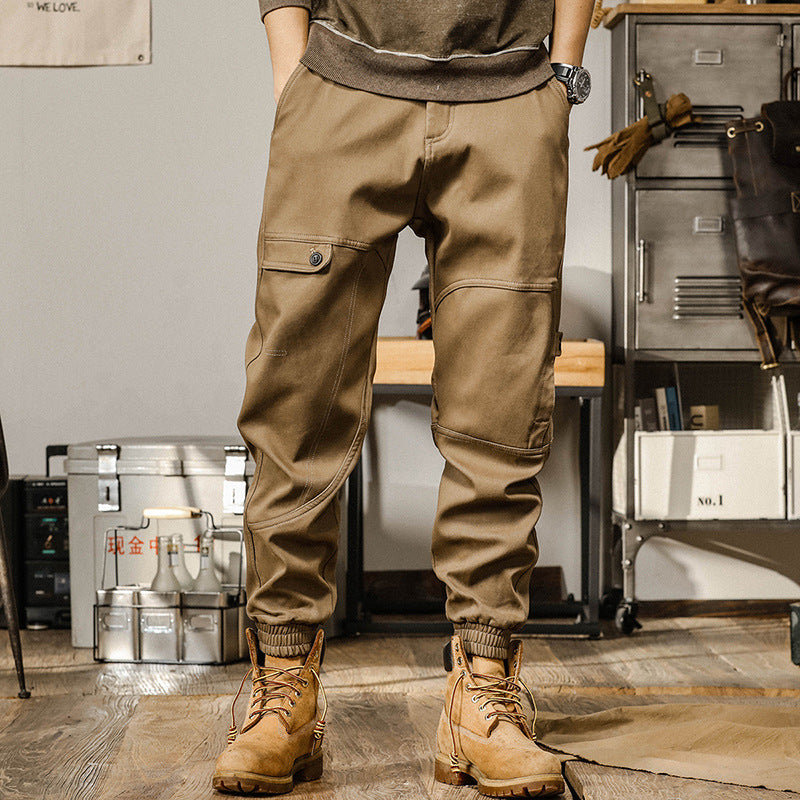 Men’s Cargo Pants – Relaxed Fit – Utility Pockets – Drawstring Cuff