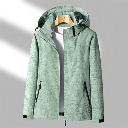 Women’s Waterproof Jacket – Lightweight Wind-Resistant – Adjustable Hood – Zip Pockets