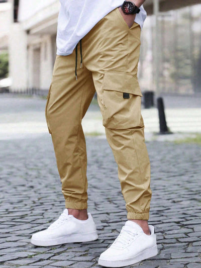 Men’s Cargo Jogger Pants – Relaxed Fit – Tapered Leg – Drawstring Waist