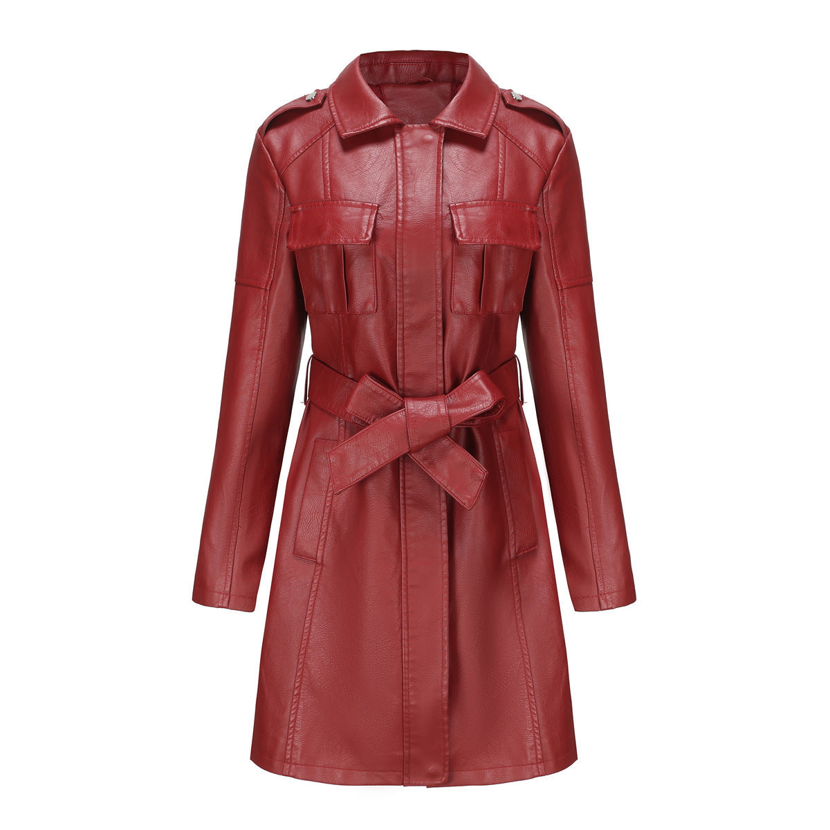 Women’s Mid-Length Jacket – Structured Fit – Sleek Finish – Flap Pockets