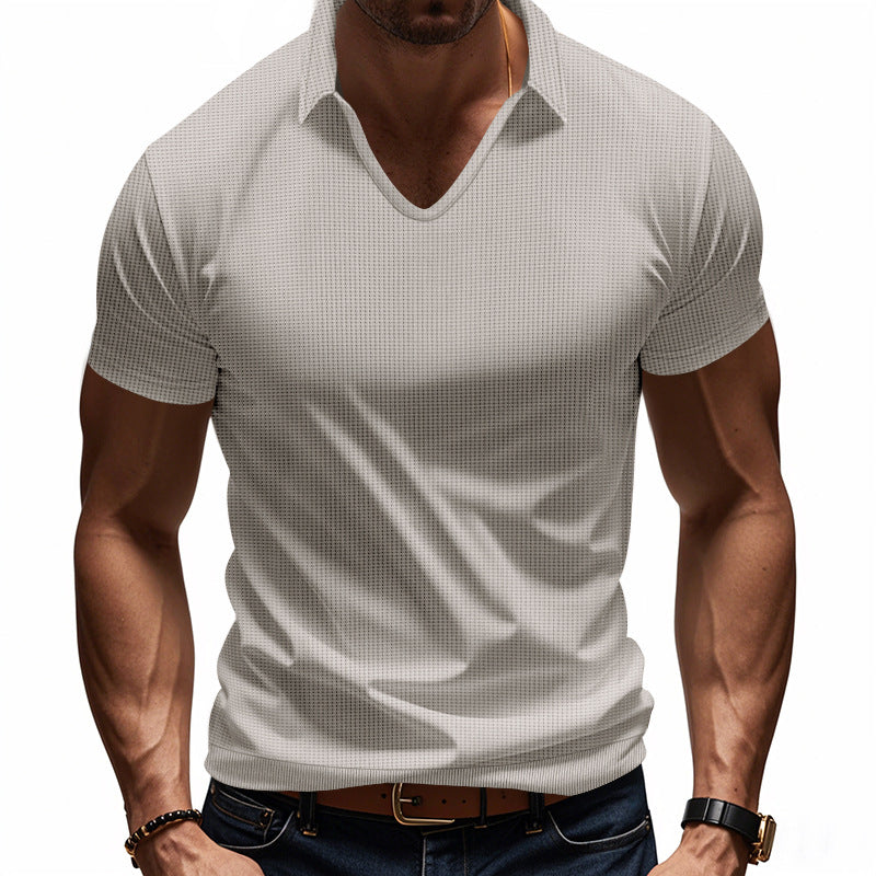 Men’s Polo Shirt – Relaxed Fit – V-Neck – Short Sleeve – Breathable Casual Wear