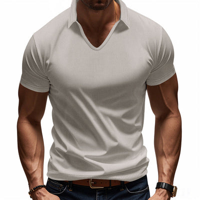 Men’s Polo Shirt – Relaxed Fit – V-Neck – Short Sleeve – Breathable Casual Wear