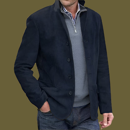 Men’s Casual Jacket – Regular Fit – Stand Collar – Button Front