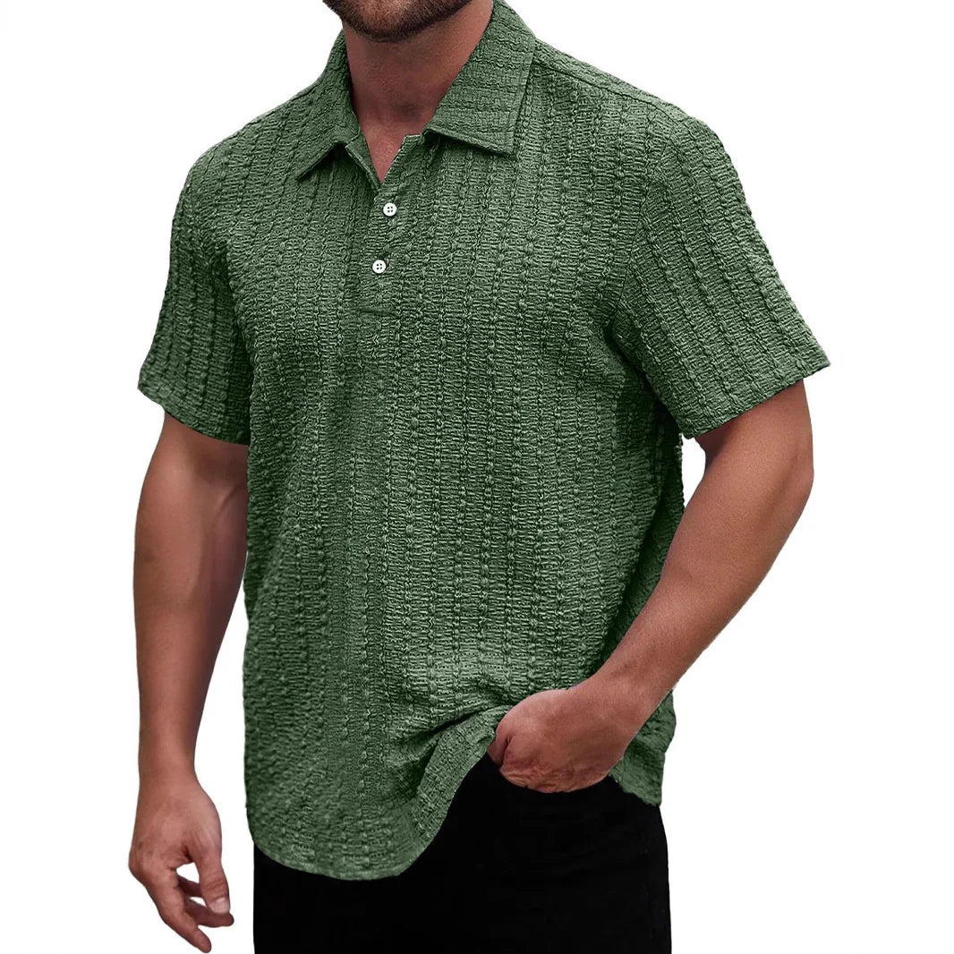 Men’s Polo Shirt – Regular Fit – Soft Textured Knit – Short Sleeve Breathable Fabric