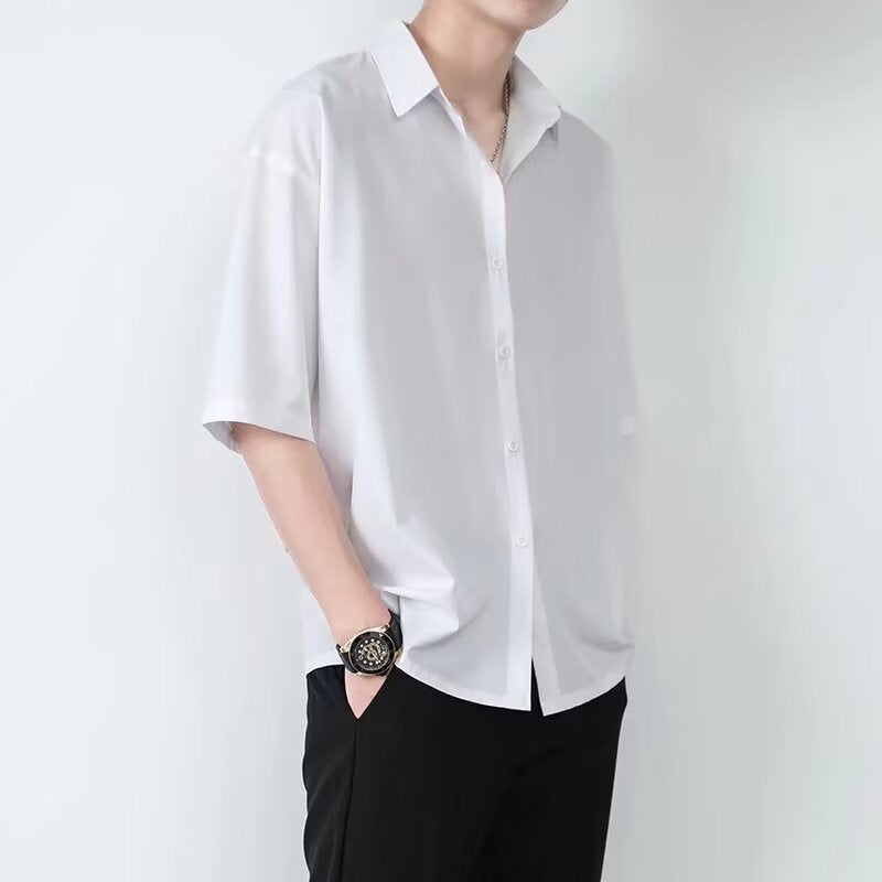 Men’s Short Sleeve Shirt – Relaxed Fit – Lightweight Fabric – Button-Up Casual Style