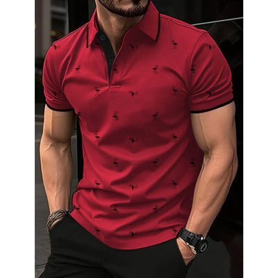 Men’s Polo Shirt – Cotton Blend – Regular Fit – Printed – Short Sleeve Casual Wear