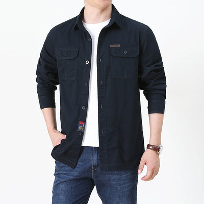 Men’s Shirt Jacket – Cotton Blend – Relaxed Fit – Button Down – Utility Pockets