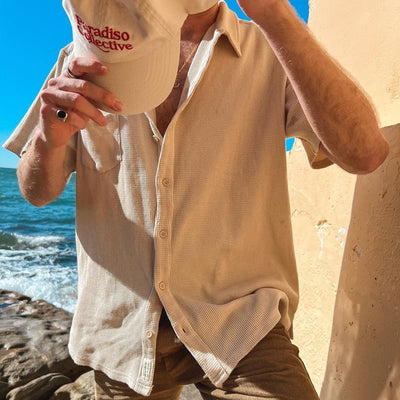 Men’s Short Sleeve Shirt – Relaxed Fit – Breathable Blend – Button Down – Chest Pocket