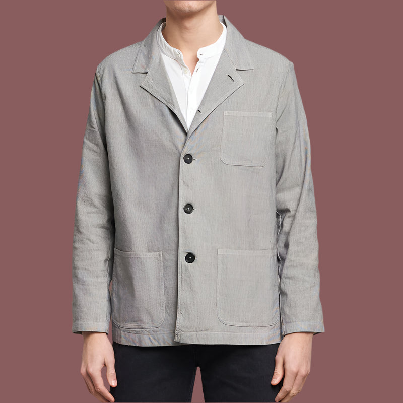 Men’s Jacket – Lightweight Cotton Blend – Regular Fit – Single-Breasted Smart Casual