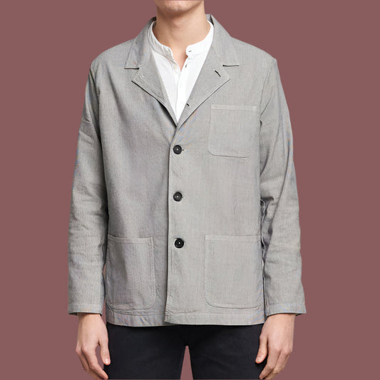 Men’s Jacket – Lightweight Cotton Blend – Regular Fit – Single-Breasted Smart Casual