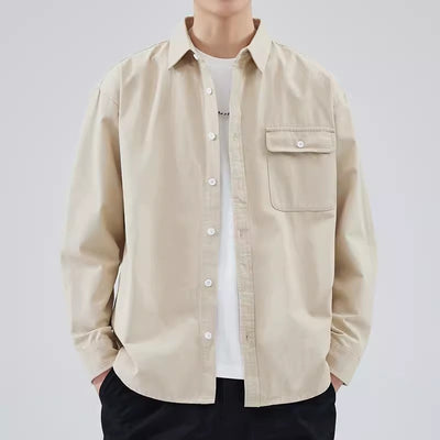 Men’s Button-Down Shirt – Relaxed Fit – Long Sleeve Casual Wear