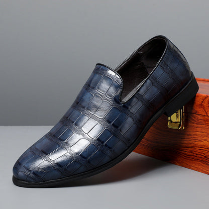 Men’s Loafers – Leather Stone Pattern – Slip-On – Classic Fit – Formal Business Wear