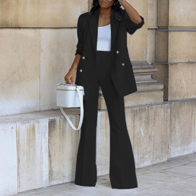 Women’s Blazer – Relaxed Fit – Double Breasted – Notched Lapel – Hip Length